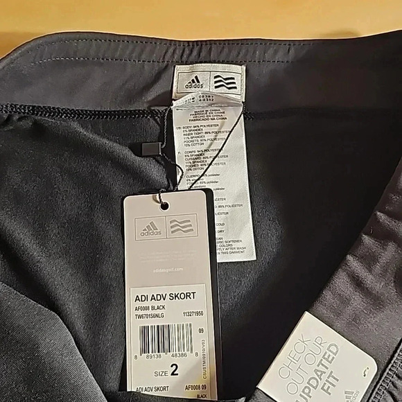 NWT Womens Adidas Advantage Black Skort Size 2 - Picture 3 of 5